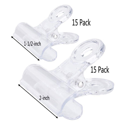 30 Pack Plastic Clear Clips Clamps (30 Count)