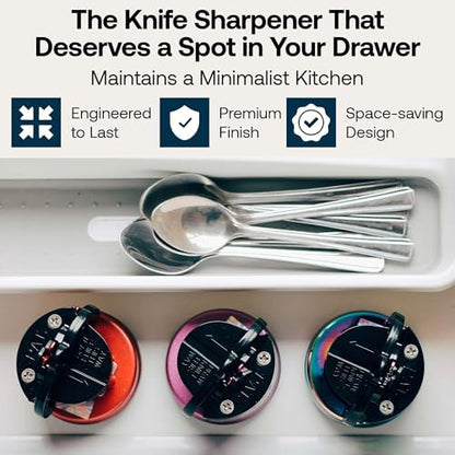 AnySharp – Pro – Easy to Use, Hands Free Knife Sharpener - Purple (UV)