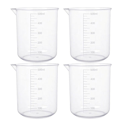 4PCS 500ml Plastic Lab Beakers