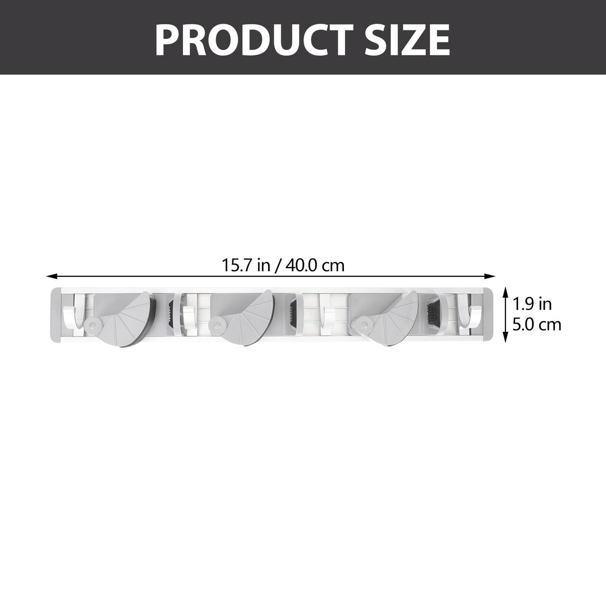 Space Aluminum Mop Holder with 4 Hooks Wall