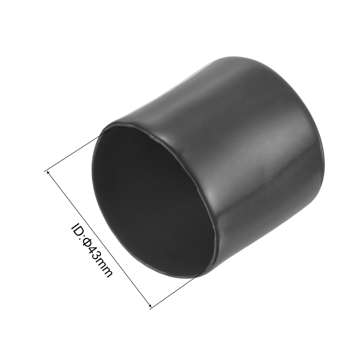 20pcs Rubber End Caps 43mm ID Vinyl Round Tube Bolt Cap Cover Thread Protectors Dark Grey
