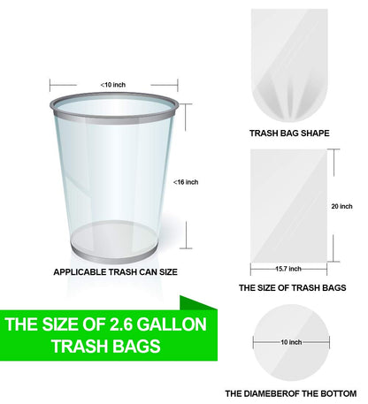 Small Clear Trash Bags (220 Count)