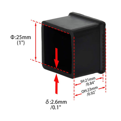 Durable Non Marking Silicone Chair Leg Caps Tips Floor Protectors Square Furniture Table Leg Covers (20 Count)