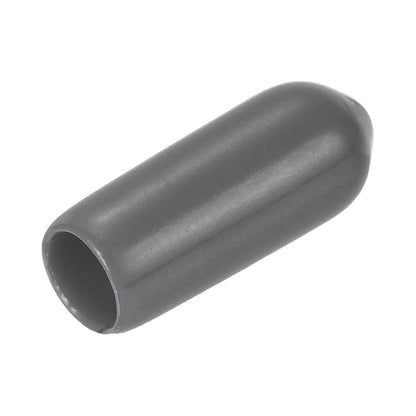20pcs Rubber End Caps 4mm ID Vinyl PVC Round Tube Bolt Cap Cover Screw Thread Protectors Dark Grey