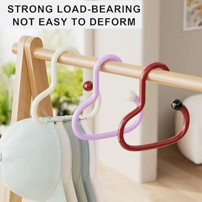 3PCS Bra Hanger for Thick Plastic Closet, Tank Top Organizer 3 Heart Hooks Capacity Space Saving Hanger Closet Organizers and Storage for Tank Top,Hats,Scarf etc. (Multi Heart,3)
