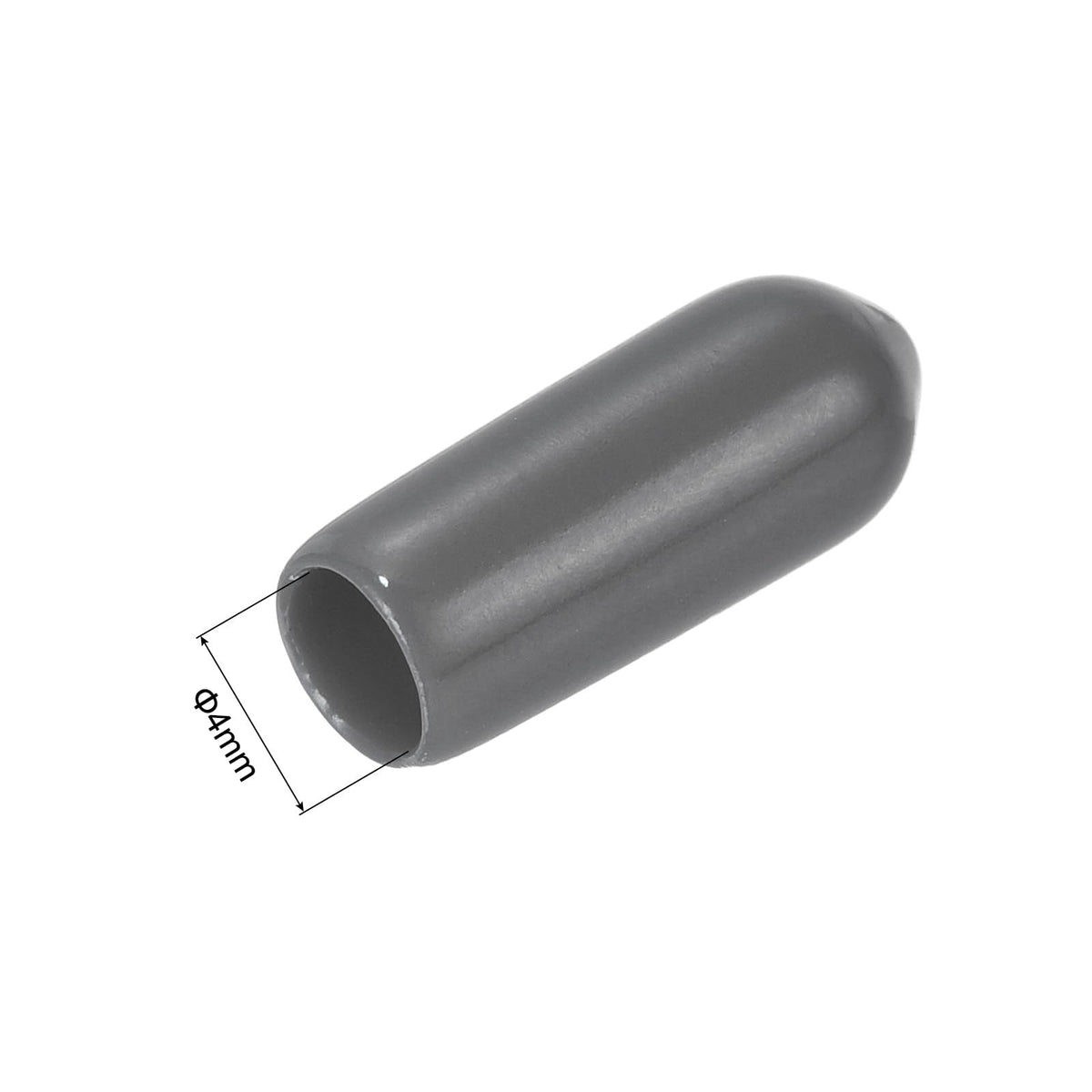 20pcs Rubber End Caps 4mm ID Vinyl PVC Round Tube Bolt Cap Cover Screw Thread Protectors Dark Grey