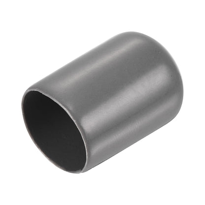 20pcs Rubber End Caps 17mm ID Vinyl PVC Round Tube Bolt Cap Cover Screw Thread Protectors Dark Grey
