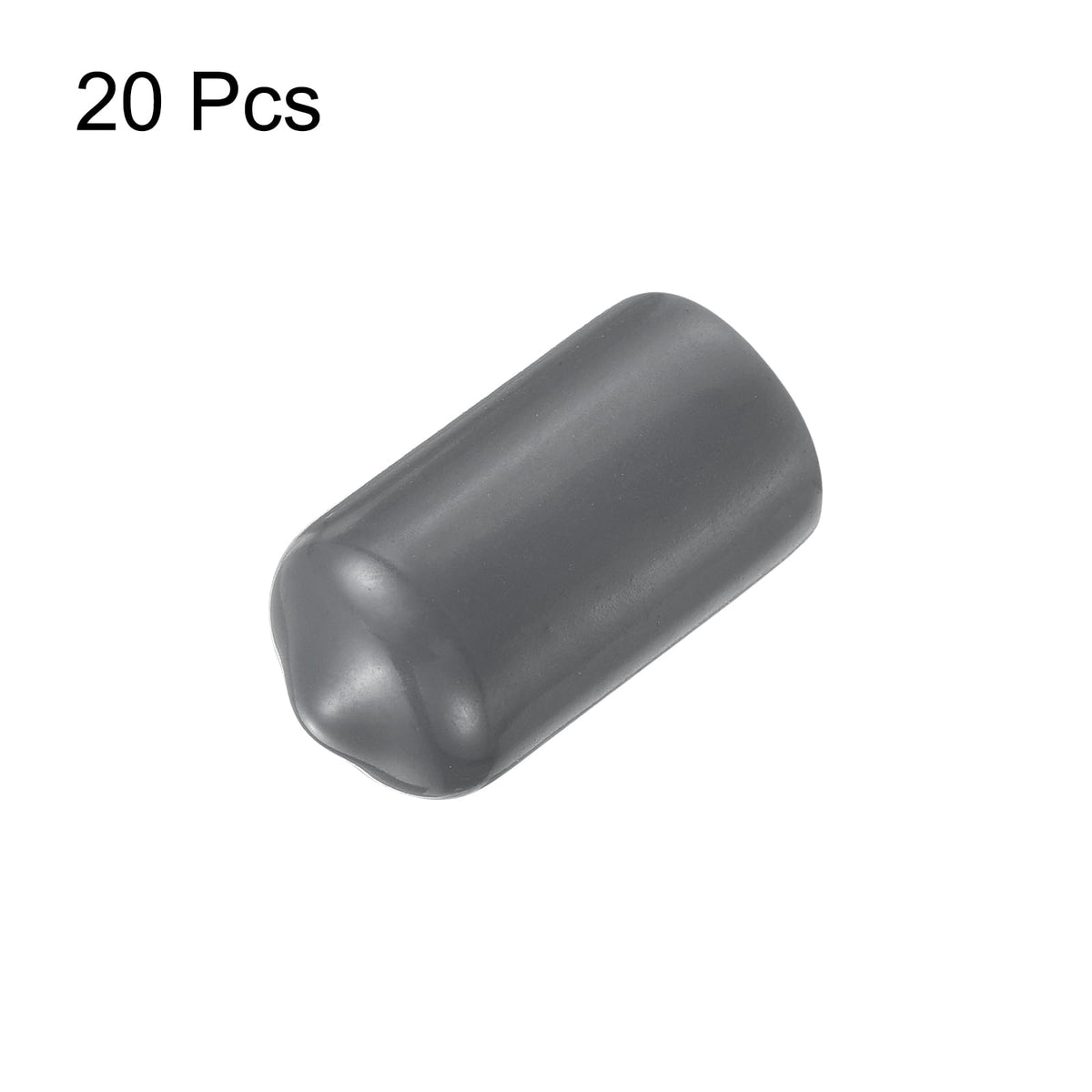 20pcs Rubber End Caps 7.5mm ID Vinyl Round Tube Bolt Cap Cover Thread Protectors Dark Grey
