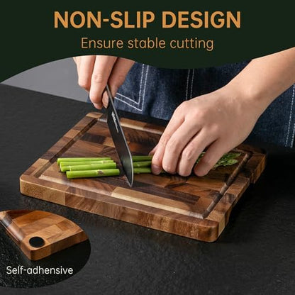 THETCHRY Walnut Cutting Board, Small Wooden Cutting Board Meal Prep Serving