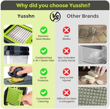 Yusshn Vegetable Chopper, 12-in-1 Food Veggie Chopper Cutter with Container