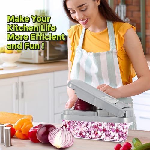 Yusshn Vegetable Chopper, 12-in-1 Food Veggie Chopper Cutter with Container