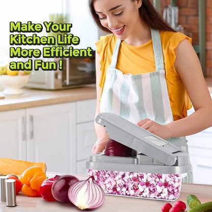 Yusshn Vegetable Chopper, 12-in-1 Food Veggie Chopper Cutter with Container
