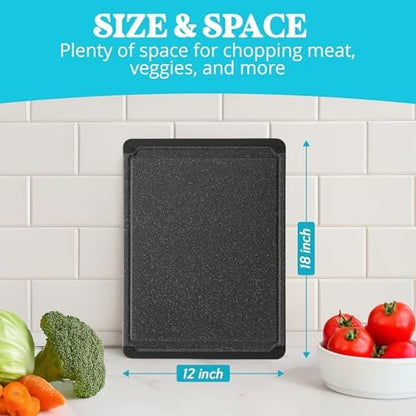 Large Plastic Cutting Board for Kitchen, 18-Inch Reversible Chopping Board