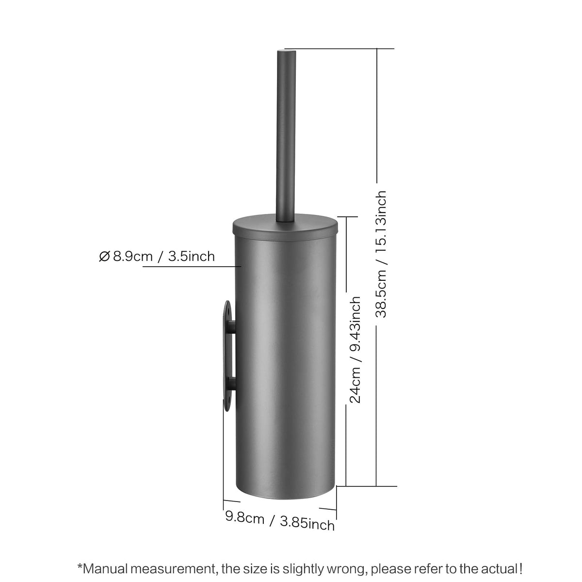 Gray Toilet Brush and Holder Set Stainless Steel No