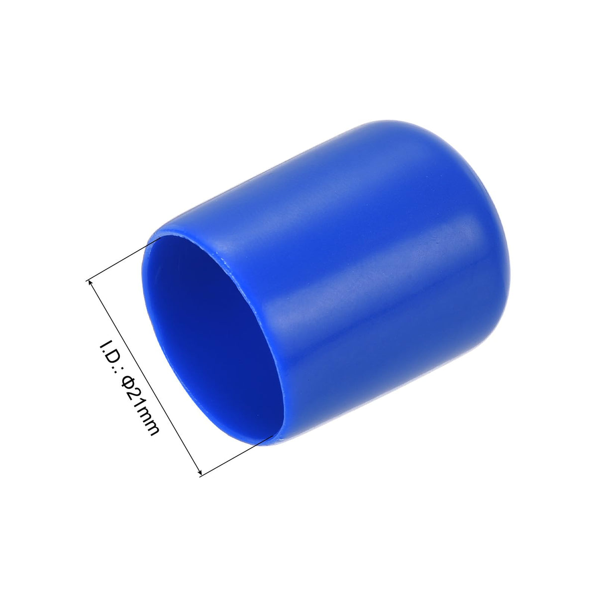 20pcs Rubber End Caps 21mm ID Vinyl Round Tube Bolt Cap Cover Screw Thread Protectors Blue