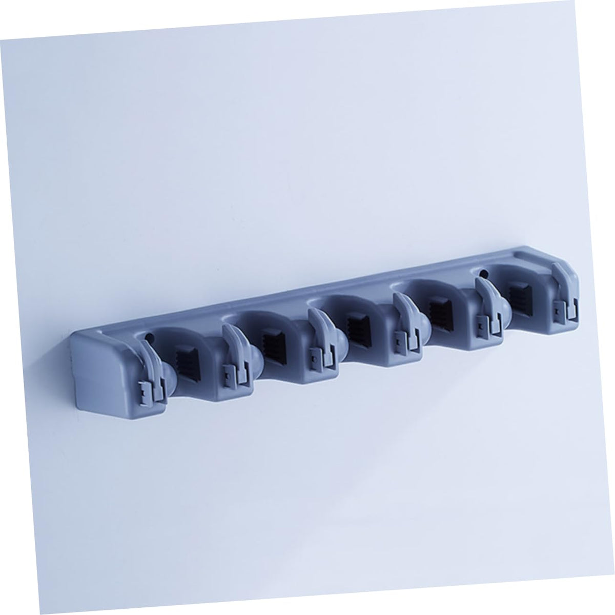 2pcs Multi purpose Wall Mounted Mop Organizer Positions and Hooks for Efficient Tool Storage for Bathroom Kitchen and Garage Use Easy Installation Sturdy Design Blue