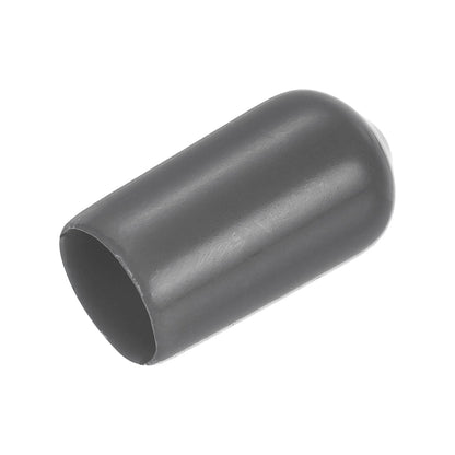 20pcs Rubber End Caps 8mm ID Vinyl PVC Round Tube Bolt Cap Cover Screw Thread Protectors Dark Grey