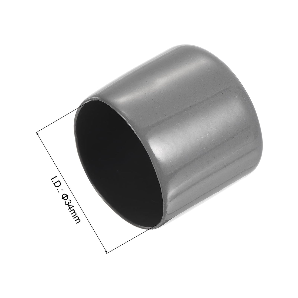 20pcs Rubber End Caps 34mm ID Vinyl Cap Cover Screw Protectors Dark Grey