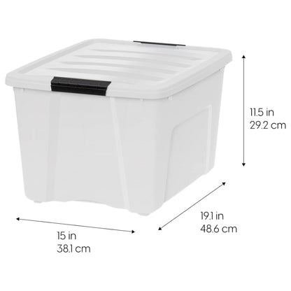 4 Pack 40 Quart Storage Bins with Lids (4 Count)