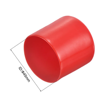 20pcs Rubber End Caps 45mm ID Vinyl Round Tube Bolt Cap Cover Thread Protectors Red