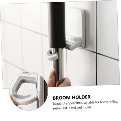 3pcs Punch Wall Mounted Mop Hooks Mop Organizer Multi Functional Broom Holder for Home Kitchen Garage Storage
