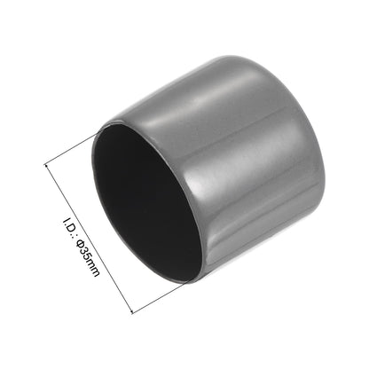 20pcs Rubber End Caps 35mm ID Vinyl Cap Cover Screw Protectors Dark Grey