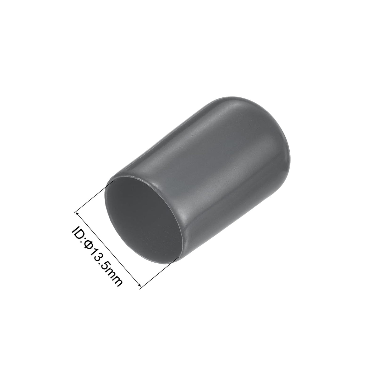 20pcs Rubber End Caps 13.5mm ID Vinyl Round Tube Bolt Cap Cover Thread Protectors Dark Grey