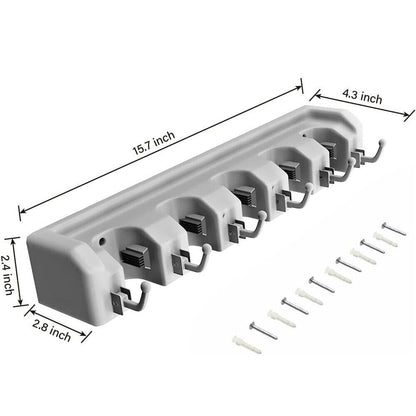 Broom Holder Wall Mount and Garden Tool Organizer