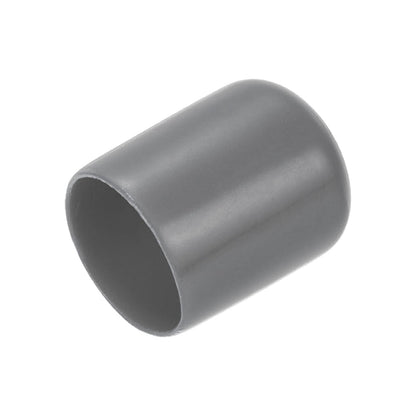 20pcs Rubber End Caps 21mm ID Vinyl PVC Round Tube Bolt Cap Cover Screw Thread Protectors Dark Grey