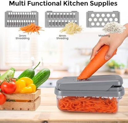Yusshn Vegetable Chopper, 12-in-1 Food Veggie Chopper Cutter with Container