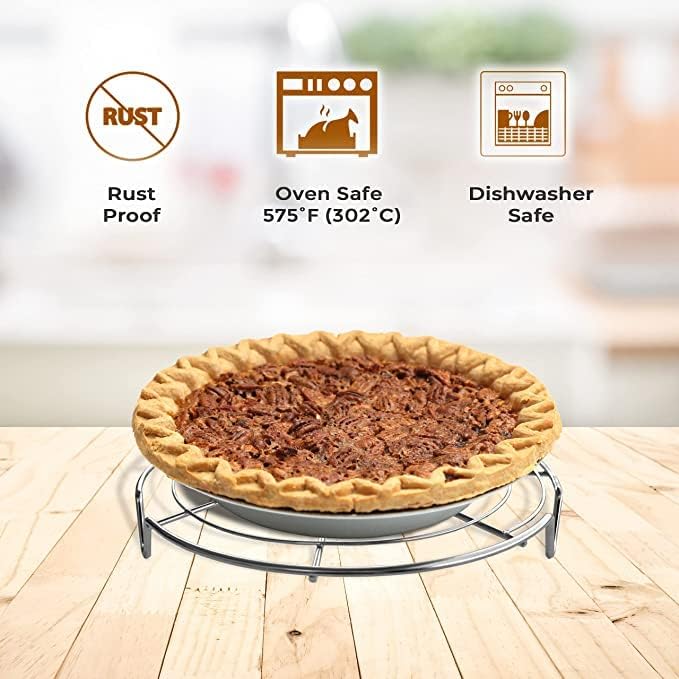 KITCHENATICS Round Cooling Rack Stainless Steel Steamer Rack Set of 3