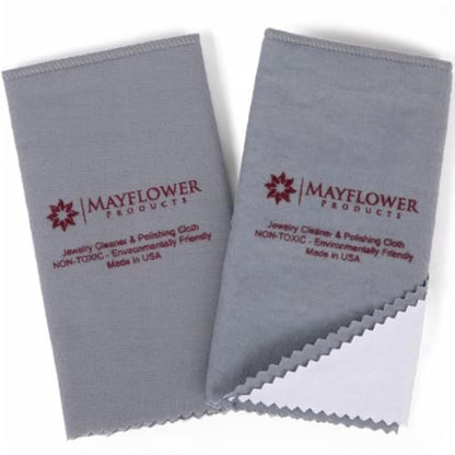 Pro Size Polishing Cloth Set of 2 Large Cleaning Cloths Pure Cotton Made in USA for Gold Silver and Platinum Jewelry Coins Watch (2 Count)