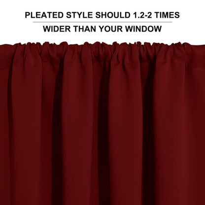 Short Blackout Curtains for Small Window Kitchen Bathroom Cafe RV (2 Count)