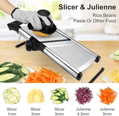 -BINGBING- Mandoline Slicer for Kitchen, Adjustable Mandoline Food Slicer