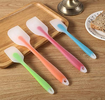 HiramWare Silicone Spatula Set of 4 - Heat Resistant Flexible Spatula 450F with Stainless Steel Core - Food Grade Premium Good Grip Kitchen Utensils - Seamless, Heavy Duty, BPA Free, Dishwasher Safe
