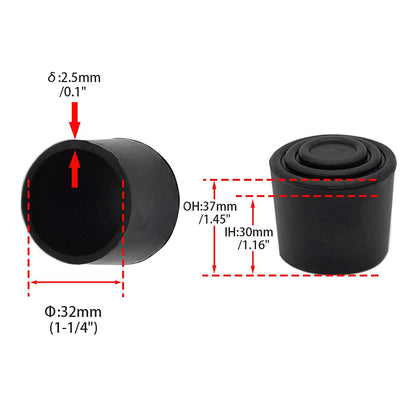 Furniture Table Covers Chair Leg Caps Round Black 32mm 4PCS (4 Count)
