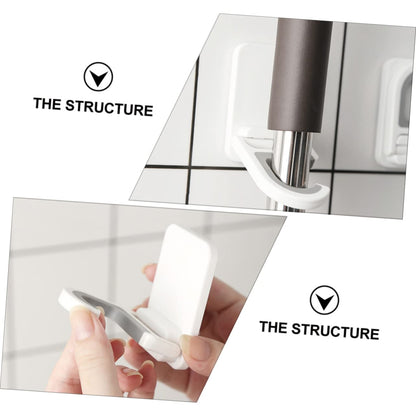 3pcs Punch Wall Mounted Mop Hooks Mop Organizer Multi Functional Broom Holder for Home Kitchen Garage Storage