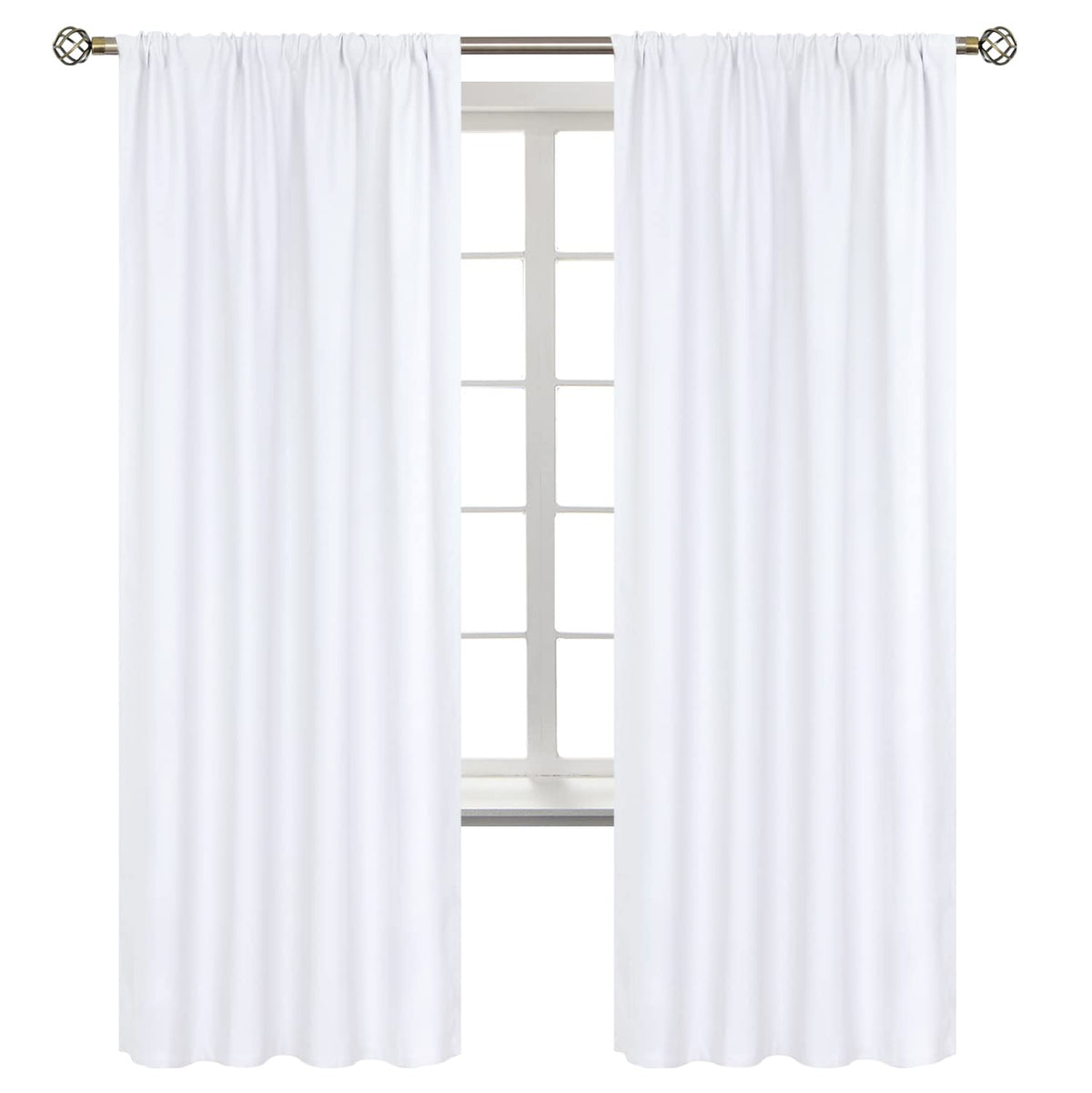 White Curtains 72 Inch Length for Living Room (2 Count)