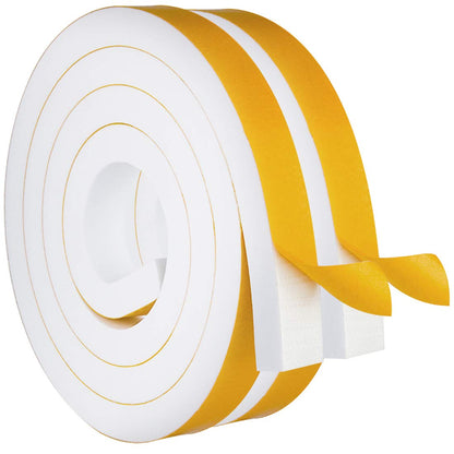 White Door Window Weather Stripping Self Adhesive Foam Tape 1 in × 3 (2 Count)