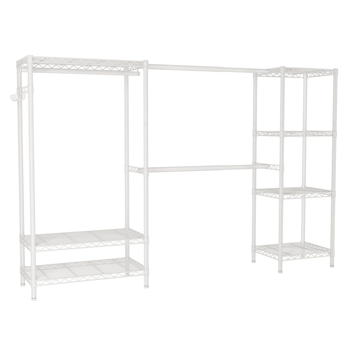 Heavy Duty Clothes Rack Metal Wardrobe with Adjustable Wire Shelves
