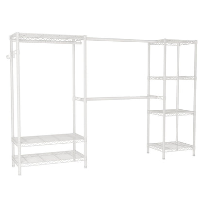 Heavy Duty Clothes Rack Metal Wardrobe with Adjustable Wire Shelves