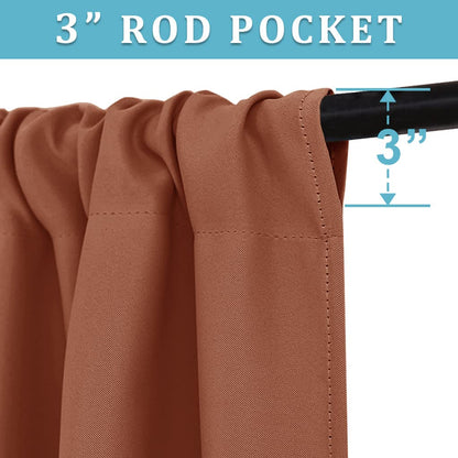 Cafe Blackout Curtains 24 inch Length for RV Camper Kitchen Window (2 Count)