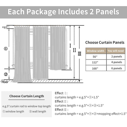Toffee Linen Curtains 84 Inch Length for Living Room (2 Count)