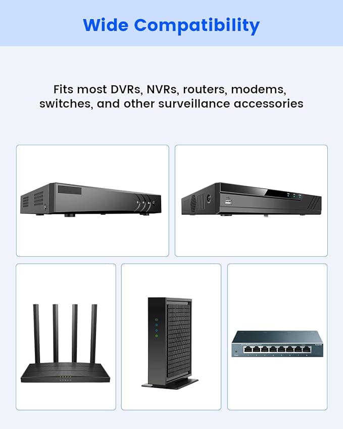 DVR Lock Box & NVR Enclosure, Heavy Duty Lockable Metal Cabinet for CCTV Surveillance, Wall Mount with Ventilation & Cable Management