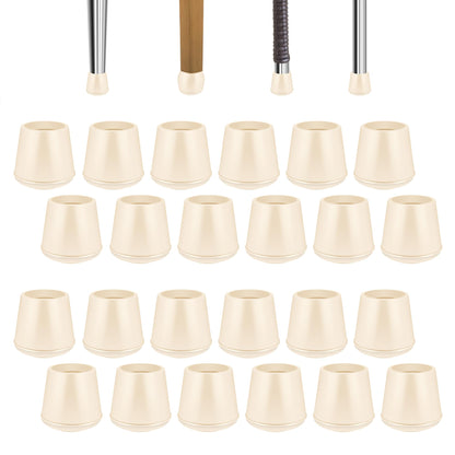 1" Round Rubber Chair Leg Tips Caps (24 Count)