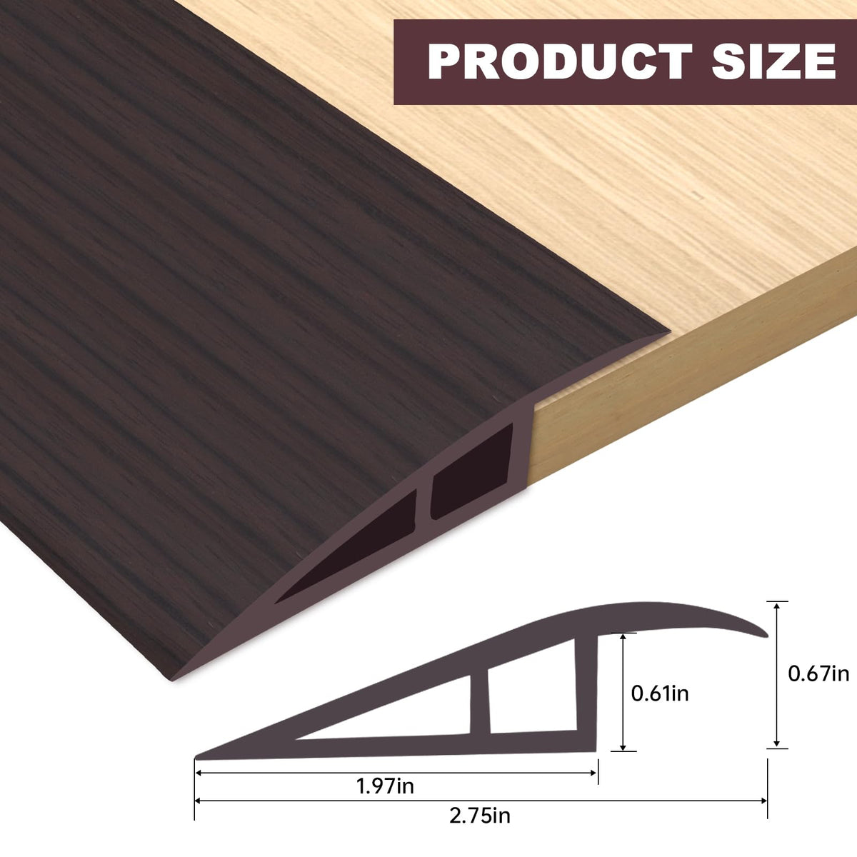 Vinyl Door Threshold Flooring Transition Strip Self Adhesive Carpet Edging Strip for Laminate Doorway Edge Threshold from 2 (10 Foot)