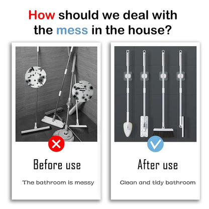 8 Pack Self Adhesive Broom Holder Wall Mount (8 Count)