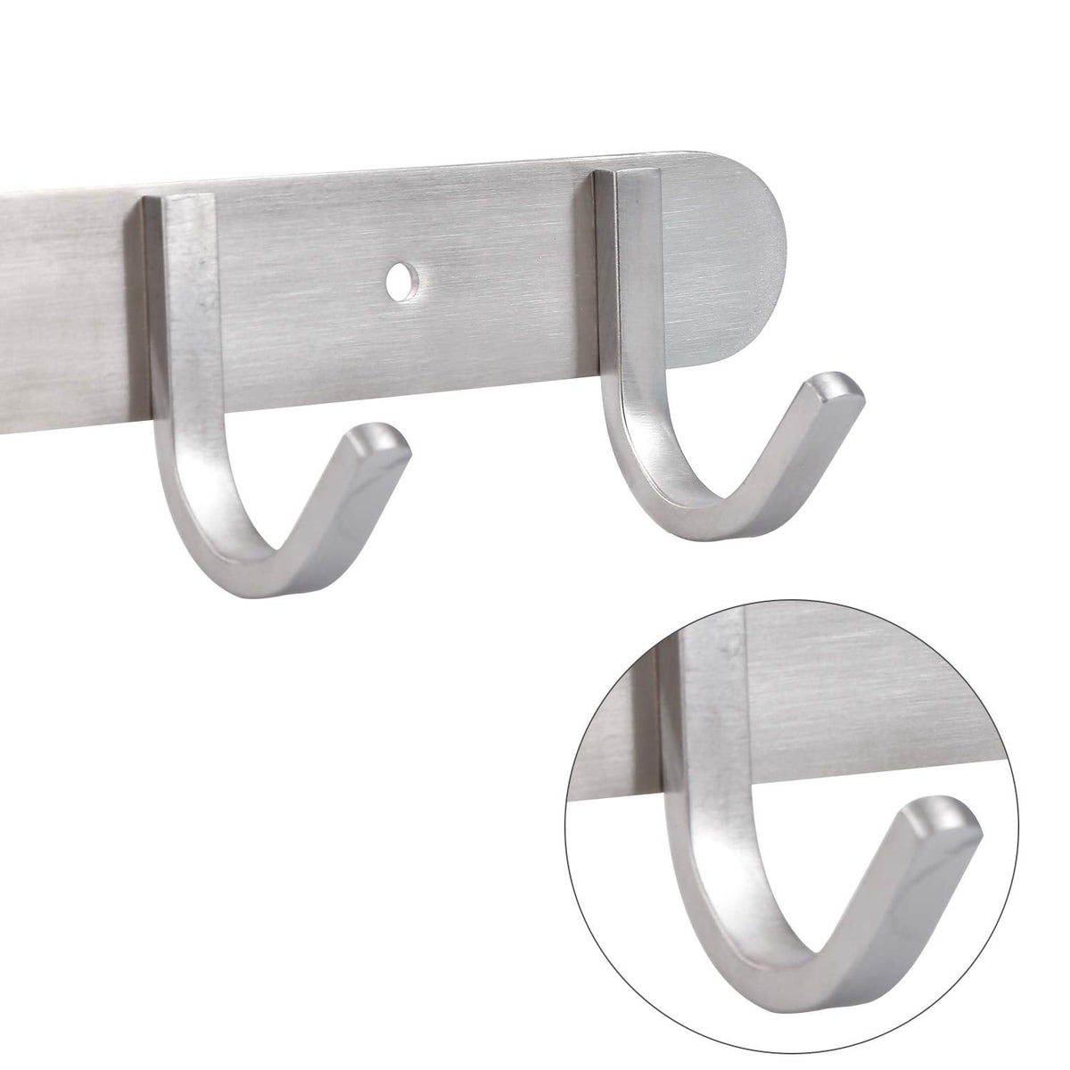 Coat Hook Rack Brushed Nickel