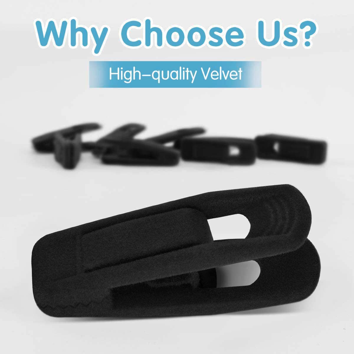 Black Velvet Hangers Clips 40 PCS (40 Count)