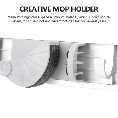 Space Aluminum Mop Hanging Hooks Rack